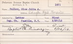 Fuller, Miss. Julia A by Delaware Avenue Baptist Church