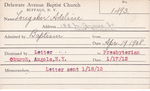 Lougaker, Ms. Adeline by Delaware Avenue Baptist Church