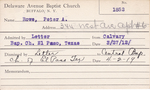 Rowe, Mr. Peter A by Delaware Avenue Baptist Church
