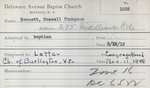 Bennett, Mr. Russell Thompson by Delaware Avenue Baptist Church