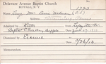 Lang, Mrs. Carrie W by Delaware Avenue Baptist Church
