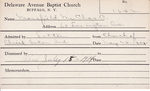 Mansfield, Mr. Charles C by Delaware Avenue Baptist Church