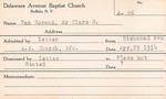 VanNorman, Mrs. Clare by Delaware Avenue Baptist Church