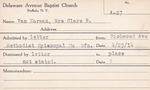 VanNorman, Mrs. Clare by Delaware Avenue Baptist Church