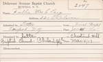 Fuller, Mrs. C Lacy by Delaware Avenue Baptist Church
