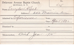 Langdow, Mr. Alfred by Delaware Avenue Baptist Church