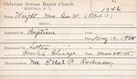 Wright, Ms. Ethel P by Delaware Avenue Baptist Church