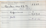 Becker, Mrs. ED by Delaware Avenue Baptist Church