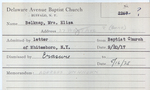 Belknap, Mrs. Eliza by Delaware Avenue Baptist Church