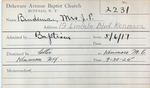 Bindeman, Mr. J P by Delaware Avenue Baptist Church
