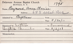 Raymond, Ms. Anna Clarine by Delaware Avenue Baptist Church