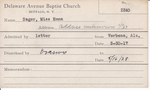 Sager, Miss. Emma by Delaware Avenue Baptist Church
