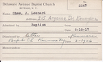 Shaw, Mr. Leonard by Delaware Avenue Baptist Church