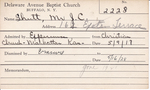 Shutt, Mr. JC by Delaware Avenue Baptist Church