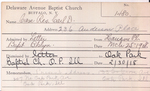 Case, Rev. Carl by Delaware Avenue Baptist Church