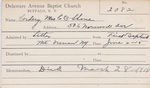 Cordery, Mr. Shone by Delaware Avenue Baptist Church