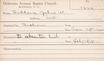 Siddans, Mr. John W by Delaware Avenue Baptist Church