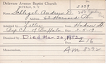 Schlegel, Mr. Andrew D by Delaware Avenue Baptist Church