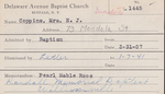 Coppins, Mrs. E J by Delaware Avenue Baptist Church