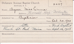 Degner, Ms. Emma by Delaware Avenue Baptist Church