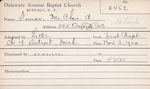 Dimon, Mr. Chas (Charles) by Delaware Avenue Baptist Church