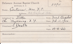 Eastman, Mrs. F C by Delaware Avenue Baptist Church