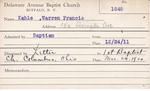 Kahle, Mr. Warren Francis by Delaware Avenue Baptist Church