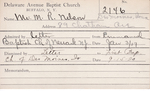 Nelson, Mr. MR by Delaware Avenue Baptist Church