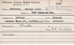 Pfeffer, Mr. George John by Delaware Avenue Baptist Church