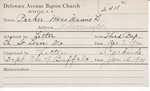 Parker, Miss. Mamie L by Delaware Avenue Baptist Church