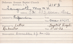 Langworthy, Mrs. William N by Delaware Avenue Baptist Church
