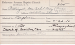 Pettingill, Mrs. Ethel Mary by Delaware Avenue Baptist Church