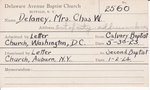 Delaney, Mrs. Charles W by Delaware Avenue Baptist Church