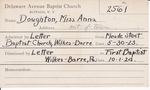 Doughton, Ms. Anna by Delaware Avenue Baptist Church
