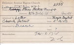 Lalleward, Mrs. Helen by Delaware Avenue Baptist Church