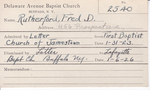 Rutherford, Mr. Fred D by Delaware Avenue Baptist Church