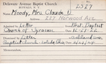Moody, Mrs. Claude D by Delaware Avenue Baptist Church