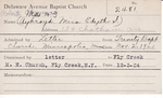 Roberts, Mrs. Edith S by Delaware Avenue Baptist Church