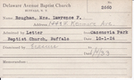 Roughan, Mrs. Larwrence W by Delaware Avenue Baptist Church