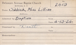 Sibbick, Ms. Lillian by Delaware Avenue Baptist Church