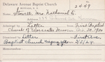 Stowell, Mr. Nathaniel E by Delaware Avenue Baptist Church