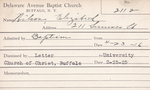 Wilson, Ms. Elizabeth by Delaware Avenue Baptist Church