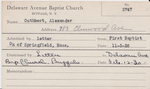 Cuthbert, Mr. Alexander by Delaware Avenue Baptist Church
