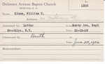 Klune, Mr. William C by Delaware Avenue Baptist Church