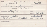 Landis, Mr. CS by Delaware Avenue Baptist Church