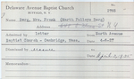 Berg, Mrs. Marth Polley by Delaware Avenue Baptist Church