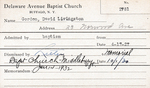 Gordon, Mr. David Livingston by Delaware Avenue Baptist Church