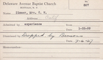 Zimmer, Mrs. CW by Delaware Avenue Baptist Church