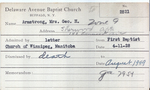Armstrong, Mrs. George by Delaware Avenue Baptist Church