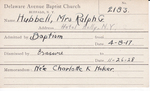 Hubbell, Mrs. Ralph G by Delaware Avenue Baptist Church